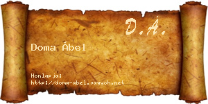 Doma Ábel névjegykártya