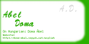 abel doma business card